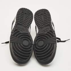 Pre Owned Nike Black/White Leather Dunk Low Retro Panda Sneakers Size 42