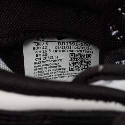 Pre Owned Nike Black/White Leather Dunk Low Retro Panda Sneakers Size 42