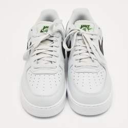 Pre Owned Nike Grey Leather Air Force 1 Low Worldwide Pure Platinum Sneakers Size 44.5