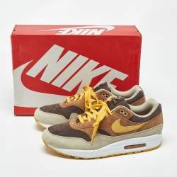 Pre Owned حذاء رياضي نايك اير ماكس 1 شبك و جلد شامواه أخضر / أبيض بطيخ مقاس 45