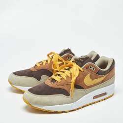 Pre Owned حذاء رياضي نايك اير ماكس 1 شبك و جلد شامواه أخضر / أبيض بطيخ مقاس 45