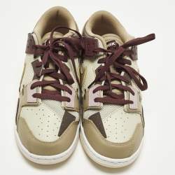 Pre Owned Nike Dunk Scrap Latte Size 46 Multicolor Leather and Mesh Low Top Sneakers