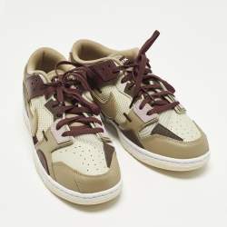 Pre Owned Nike Dunk Scrap Latte Size 46 Multicolor Leather and Mesh Low Top Sneakers