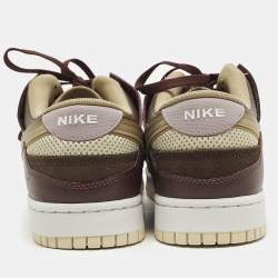 Pre Owned Nike Dunk Scrap Latte Size 46 Multicolor Leather and Mesh Low Top Sneakers