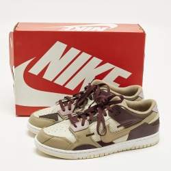 Pre Owned Nike Dunk Scrap Latte Size 46 Multicolor Leather and Mesh Low Top Sneakers