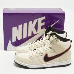 مملوكة مسبقًا Nike SB Dunk Pro PRM San Francisco Giants Size 46 Beige Canvas and Suede High Top Sneakers
