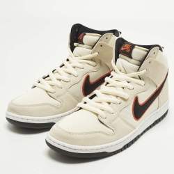 مملوكة مسبقًا Nike SB Dunk Pro PRM San Francisco Giants Size 46 Beige Canvas and Suede High Top Sneakers