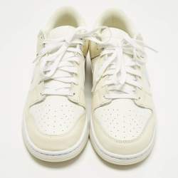 مملوكة مسبقًا حذاء رياضي نايك ريترو دانك جلد جوز الهند مقاس 47.5 كريمي/أوف وايت برقبة منخفضة