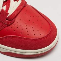Pre Owned Nike Dunk High SE First Use Red Size 45 Red Leather and Suede High Top Sneakers