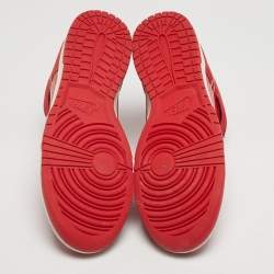 Pre Owned Nike Dunk High SE First Use Red Size 45 Red Leather and Suede High Top Sneakers