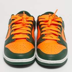 مملوكة مسبقًا حذاء رياضي نايك دونك لو رترو ميامي هوريكانز جلد أخضر/نيون برتقالي منخفض مقاس 45