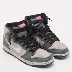 Pre Owned Nike SB Dunk Pro Medium Grey Pink Size 45 Grey Nubuck and Leather High Top Sneakers