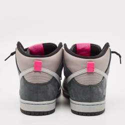 Pre Owned Nike SB Dunk Pro Medium Grey Pink Size 45 Grey Nubuck and Leather High Top Sneakers
