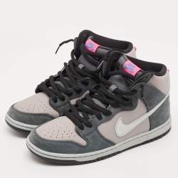 Pre Owned Nike SB Dunk Pro Medium Grey Pink Size 45 Grey Nubuck and Leather High Top Sneakers