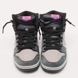 Pre Owned Nike SB Dunk Pro Medium Grey Pink Size 45 Grey Nubuck and Leather High Top Sneakers