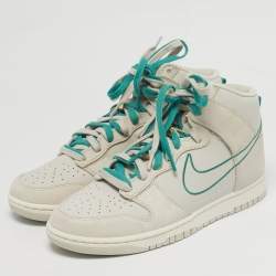 مملوكة مسبقًا Nike Dunk First Use Sail Size 45 Grey/Green Leather and Suede High Top Sneakers