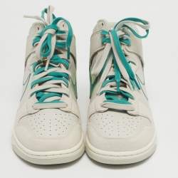 مملوكة مسبقًا Nike Dunk First Use Sail Size 45 Grey/Green Leather and Suede High Top Sneakers