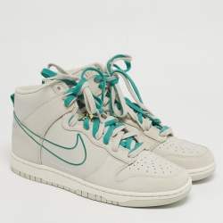 مملوكة مسبقًا Nike Dunk First Use Sail Size 45 Grey/Green Leather and Suede High Top Sneakers