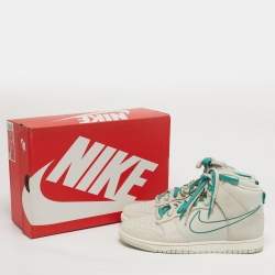 مملوكة مسبقًا Nike Dunk First Use Sail Size 45 Grey/Green Leather and Suede High Top Sneakers