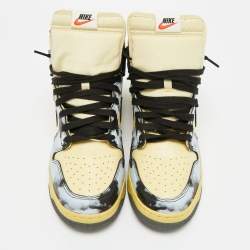 مملوكة مسبقًا Nike Dunk 1985 Black Acid Wash Size 45 Multicolor Leather High Top Sneakers