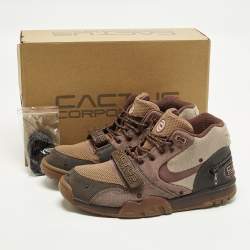 مملوكة مسبقًا Nike Air Trainer 1 SP Travis Scott Wheat Size 45.5 Multicolor Canvas High Top Sneakers