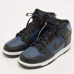Pre Owned Nike Dunk Fragment Tokyo Size 45 Black/Blue Leather High Top Sneakers