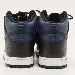 Pre Owned Nike Dunk Fragment Tokyo Size 45 Black/Blue Leather High Top Sneakers