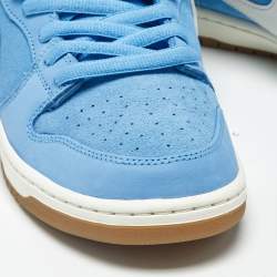 Pre Owned Nike SB Dunk Pro University Blue Gum Size 46 Blue Nubuck Leather and Suede Low Top Sneakers