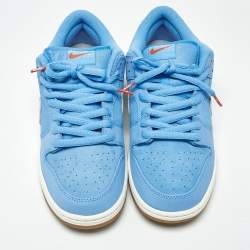 Pre Owned Nike SB Dunk Pro University Blue Gum Size 46 Blue Nubuck Leather and Suede Low Top Sneakers