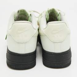 مملوكة مسبقًا حذاء رياضي نايك إير فورس 1 لو كانفاس أبيض وجلد 07 LV8 سي جلاس بأربطة مقاس 42.5