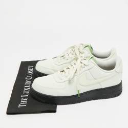 مملوكة مسبقًا حذاء رياضي نايك إير فورس 1 لو كانفاس أبيض وجلد 07 LV8 سي جلاس بأربطة مقاس 42.5