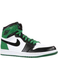 Pre Owned Air Jordan 1 x Nike Tricolor Leather Retro Celtics High Top Sneakers Size 43.5