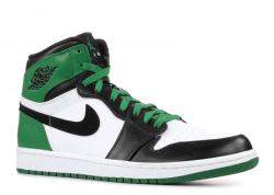 Pre Owned Air Jordan 1 x Nike Tricolor Leather Retro Celtics High Top Sneakers Size 43.5
