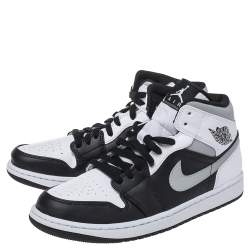 Pre Owned Air Jordan 1 Mid Nike Tricolor Leather High Top Sneakers Size 43.5