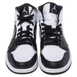 Pre Owned Air Jordan 1 Mid Nike Tricolor Leather High Top Sneakers Size 43.5