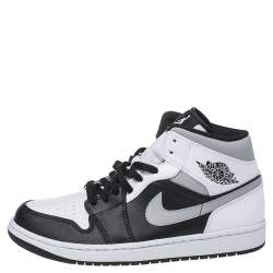 Pre Owned Air Jordan 1 Mid Nike Tricolor Leather High Top Sneakers Size 43.5