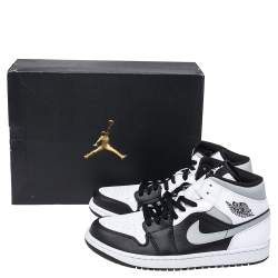 Pre Owned Air Jordan 1 Mid Nike Tricolor Leather High Top Sneakers Size 43.5