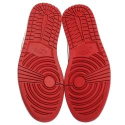 Pre Owned Air Jordan 1 Mid Nike Tricolor Leather Chicago High Top Sneakers Size 44