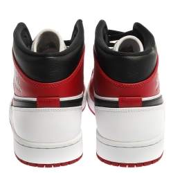 Pre Owned Air Jordan 1 Mid Nike Tricolor Leather Chicago High Top Sneakers Size 44