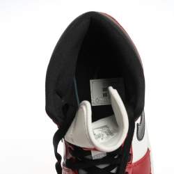 Pre Owned Air Jordan 1 Mid Nike Tricolor Leather Chicago High Top Sneakers Size 44