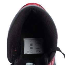 Pre Owned Nike Air Jordan 1 Red/Black Leather Mid Sneakers Size 42