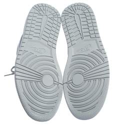 Nike Air Jordan 1 Metallic Silver/Grey Leather OG CO JP High Top Sneakers Size 43 