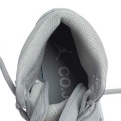 Pre Owned Nike Air Jordan 1 Metallic Silver/Grey Leather OG CO JP High Top Sneakers Size 43