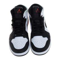 Pre Owned Nike Jordan 1 Mid Union Red Sneakers Size EU 46 (US 12)