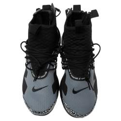Nike Air Presto Mid Acronym Black/Grey Fabric And Rubber Lace Up  Sneakers Size 42.5