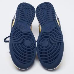 Nike Navy Blue/Yellow Leather Dunk Lace Up Retro Sneakers  Size 47