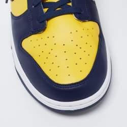 Nike Navy Blue/Yellow Leather Dunk Lace Up Retro Sneakers  Size 47