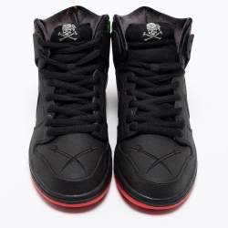 Nike Black/Multicolor Faux Leather and Embroidered Fabric SPoT SB Dunk High-Top Gasparilla Sneakers Size 43