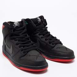 Nike Black/Multicolor Faux Leather and Embroidered Fabric SPoT SB Dunk High-Top Gasparilla Sneakers Size 43