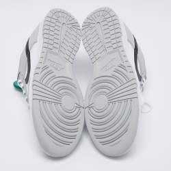 Nike White/Grey Leather Dunk Grey Fog Low Top Sneakers Size 42